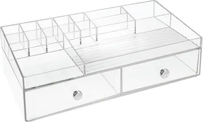 Produktbild von Schminkaufbewahrung Kosmetik Organizer 2 Schubladen mDesign transparent