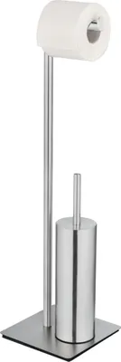 Produktbild von WENKO Stand WC Garnitur Edelstahl Toilettenbürste Toilettenpapierhalter RECCO