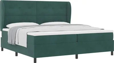 Immagine prodotto di Letto a molle con materasso Verde Scuro 200 x 200 cm Velluto