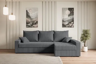 Produktbild von ALTDECOR Ecksofa mit Schlaffunktion und Bettkasten Corner Sofa Bett Eckcouch Couch L-Form Schlafcouch Ausziehbar Wohnlandschaft Schlafsofa Cauchsofa  ALESIA-L -231x140x90 cm Duneklgrau