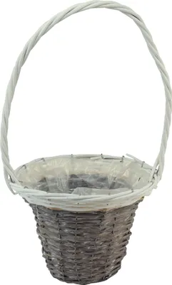 Produktbild von Geschenkkorb aus Weide mit dekorativem Griff für Blumendeko
