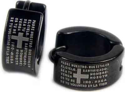 Produktbild von Minott Edelstahl Damen Ohrschmuck Ohrringe Creolen schwarz MT-OE1black