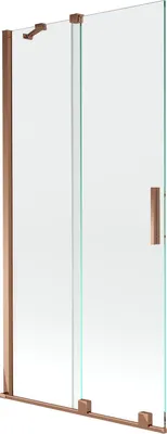 Produktbild von Mexen Velar Duschwand, 2-flügelig, verschiebbar, 95 x 150 cm, transparent, Roségold - 896-095-000-01-60