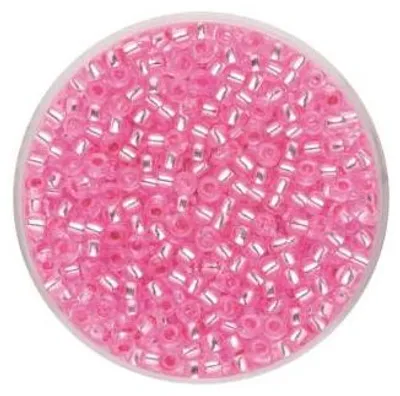 Produktbild von Glorex Rocailles Silbereinzug 2,6 mm 17 g, rosa