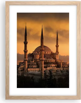 Produktbild von Gerahmtes Poster - Rahmen in heller Eiche - Sonnenuntergang istanbul türkei reise - 30x40 cm - Wand Bild - Wanddeko - Wandbilder - Wandposter - Bilderrahmen - Bilder - Kunstdruck - P2NPA30x40-2846