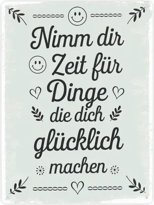 Produktbild von Nimm dir Zeit für Glück Metallschild XXL in 28x38 cm