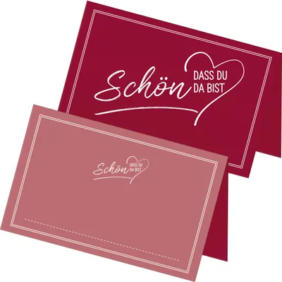 Produktbild von ITENGA 48x Tischkarten Schön dass du da bist V2 bordeaux rot