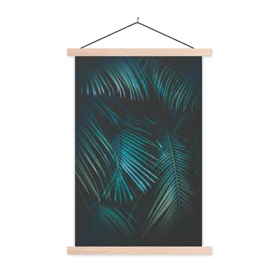 Produktbild von MuchoWow® Textilposter Palme - Palmenbaum - Tropisch 60x90 cm mit holzfarbenen Rahmen - Textil