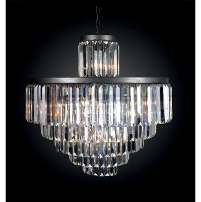 Image de SIGNATURE - Lustre verre métal gris Fulgurant D82 cm