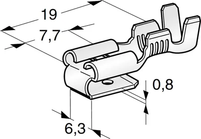 Produktbild von Flachsteckhülse MTA 630 2-WAY mit Abgriff | 6,3mm  | 0,8-2,5mm²