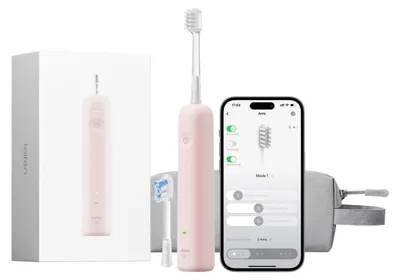 Productafbeelding van LAIFEN Wave SE elektrische tandenborstel, roze, met slimme app, USB-C, 26.000 vibraties per minuut, IP68 waterdichtheid, batterijduur van 50 dagen