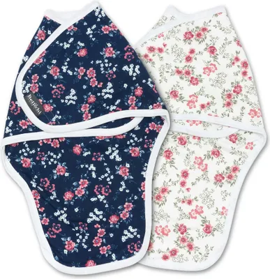 Produktbild von Bellochi Swaddle Me Pucksack Baby 0-3 Monate - 2er Set Pucktuch Baby 0-3 Monate - Weiche und Zarte 100%  Baumwolle - Blumen Floral