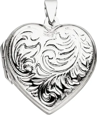 Produktbild von Medaillon Herz zum Öffnen für 2 Fotos 925 Sterling Silber Herzanhänger