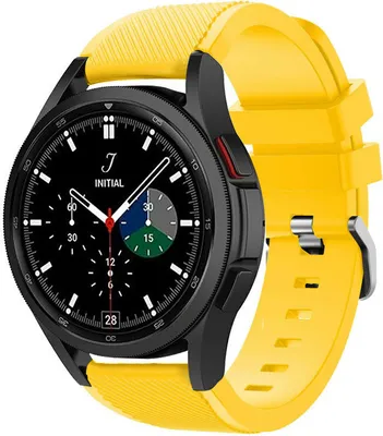 Produktbild von Strap-it Samsung Galaxy Watch 4 Classic 46mm Silikonarmband (Gelb)