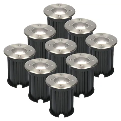 Produktbild von hoftronic 9x LED Bodeneinbaustrahler 4W 345lm 6500K GU10 IP67 Edelstahl