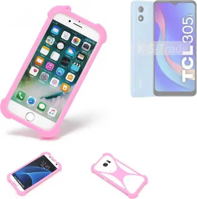 Produktbild von K-S-Trade Handy Hülle kompatibel mit TCL 305i Schutz Hülle Bumper Silikon Schutz Hülle Cover Case Silikoncase Silikonbumper TPU Softcase