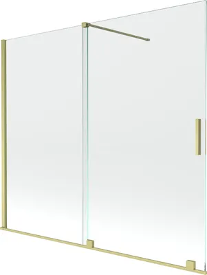 Produktbild von Mexen Velar, 2-flügelige Duschwand, 180 x 150 cm, transparent, gebürstet gold - 896-180-000-01-55
