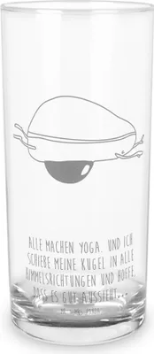 Produktbild von Mr. & Mrs. Panda Glas Avocado Yoga 400 ml - Transparent - Geschenk, Tumbler, Wasserglas, Unsportlich, Humor, Haha, Hilfe, Longdrinkglas, Bauch, Cocktailglas, Trinkglas