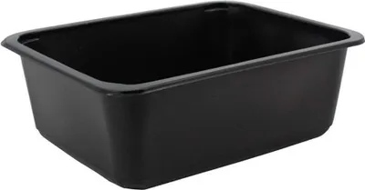 Produktbild von Mikrowellenschale Menüschale Menübox Einwegbehälter Mittagsbehälter schwarz, 1 geteilt, 2300ml, 227 x 178 x 80 mm, 320 Stück je Set
