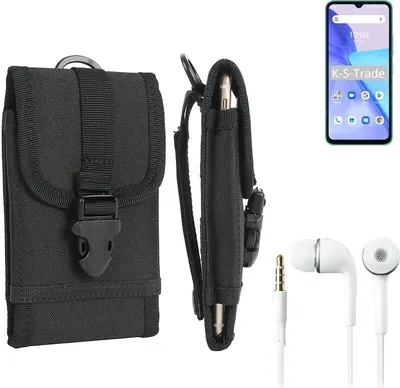 Produktbild von K-S-Trade Holster Schutz Hülle kompatibel mit UMIDIGI Power 5 Gürteltasche Handy Hülle Tasche outdoor Seitentasche schwarz 1x + Kopfhörer