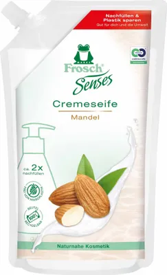 Produktbild von Frosch Senses Cremeseife Mandel Nachfüllbeutel 500ml