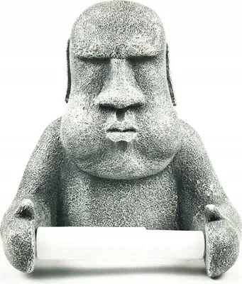 Immagine prodotto di PORTA CARTA DA BAGNO Figurina Moai dell'Isola di Pasqua HOLIDAY