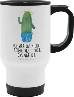 Produktbild von Mr. & Mrs. Panda Thermobecher To Go Kaktus Heilig - Weiß - Geschenk, Isolierbecher, getränkebecher, Freundin, To-Go-Becher, auto becher, Heiligenschein, Eltern, Kakteen