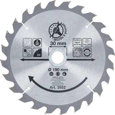 Obrázek produktu pro KRAFTMANN 3952 pilový kotouč z tvrdokovu, průměr 190 mm, 24 zubů
