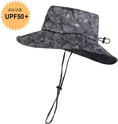 Produktbild von Atmungsaktiver Sonnenhut mit breiter Krempe, wasserdicht, UPF 50+ Sonnenschutz, Meshi-Sonnenhut für Outdoor-Aktivitäten, ideal für Reisen und Angeln