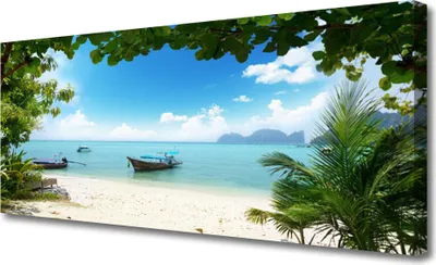 Produktbild von Tulup Leinwand-Bilder 125x50 Wandbild Canvas Kunstdruck Meer Boot Landschaft