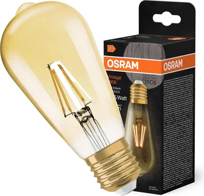 Immagine prodotto di OSRAM Vintage 1906 LED EDISON 4W 824 Gold E27 lampada 410lm 2400K bianco caldo come 35W 4099854091377