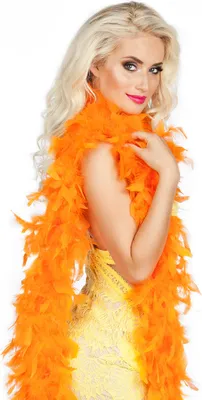 Immagine prodotto di Boa di piume arancione 180cm lungo boa carnevale nuovo