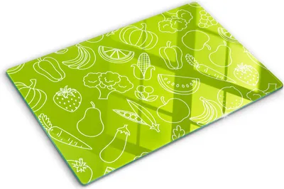 Obrázok produktu pre Sklenená ochranná doska – Kryt varnej dosky – Kryt na indukčnú dosku – 80x52 cm – Rýchle čistenie – Tvrdené sklo – Ovocie a zelenina