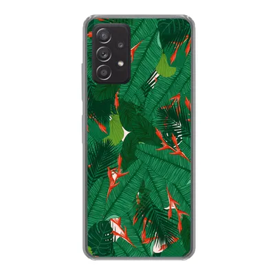 Produktbild von MuchoWow® Handyhülle Schutzhülle Hülle für Samsung Galaxy A33 5G Blumen - Blätter - Muster Silikon Softcase Handy Hülle - Kartenhalter