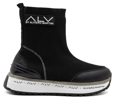 Immagine prodotto di Stivaletti da donna ALV, color nero, con calzino elasticizzato e suola con zeppa
