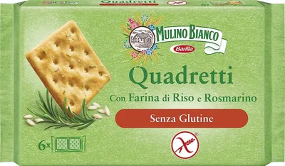 Produktbild von 10x Mulino Bianco Crackers Reis und Rosmarin glutenfrei Salzgebäck 200g gesalzen + Italian Gourmet polpa 400g