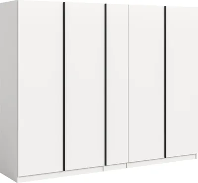 Produktbild von xonox.home Oakland Kleiderschrank 5-türig (B/H/T: 230x183x53 cm) weiß