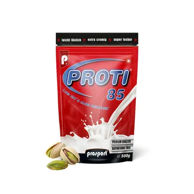 Produktbild von Prosport Proti® 85 – Pistazie 500g - Mehrkomponenten-Protein mit Whey, Casein & Eialbumin – 10 Vitamine, BCAAs & EAAs – Eiweißshake, extra cremig