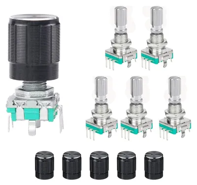 5x 360° Drehgeber EC11, digitales Potentiometer, 20 Impulse, 5 Pins