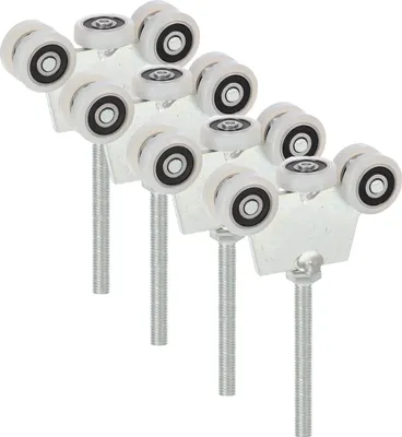 Produktbild von KOTARBAU® 4er Set Laufrollen mit Flacheisen und 12mm Bolzen 5 Rollen ⌀ 25 mm