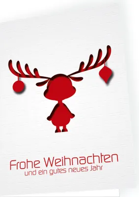 Produktbild von Weihnachtskarte Rentier mit passendem Umschlag 10x Karte 10x Umschlag