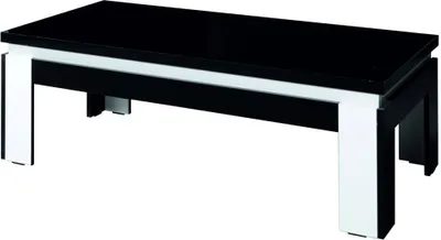 Immagine prodotto di Tavolino basso LINA nero e bianco lucido – 125 x 42 x 65 cm