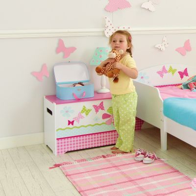 Worlds Apart Spielzeugkiste Patchwork 60x39x39 cm Pink WORL230004
