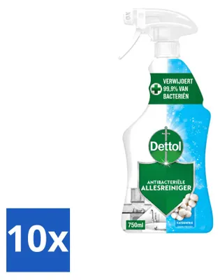 Produktbild von 10 x Dettol Allesreiniger Spray Katoenfris - Antibakteriell - 750 ml - Vorteilspackung - 10 Stücke