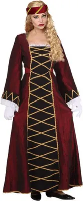 Produktbild von Burgfrau Kostüm Damen langes Kleid bordeaux Größe: 42-44