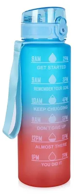 Immagine prodotto di Elegante bottiglia d'acqua da 1 litro con design sfumato e testi motivazionali