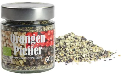 Produktbild von Orangen-Pfeffer hausgemachte Gewürzmischung Vegan 60g