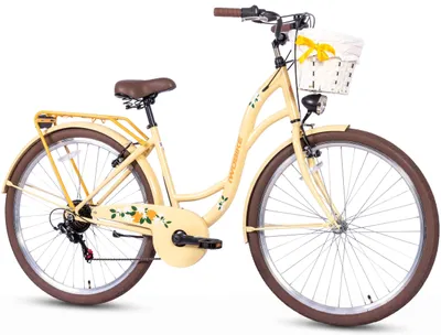Produktbild von Damen Citybike 28 Zoll, IwoBike Orange Blossom, 7-Gang, Korb, Gepäckträger