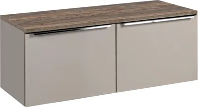 Zdjęcie produktu dla Szafka Łazienkowa 120 Cm Z Blatem Dąb Szary Krzemowy Nowoczesna Elegancja