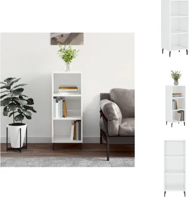 Productafbeelding van vidaXL Dressoir, hoogglanzwit, 34,5 x 32,5 x 90 cm, houtvezel - Dressoirs